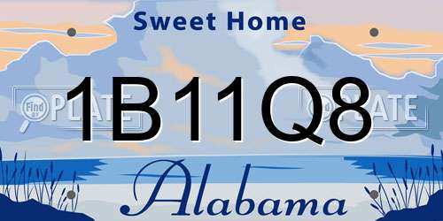 1B11Q8 Alabama License Plate