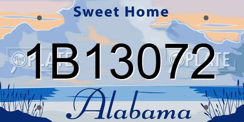 1B13072 Alabama License Plate