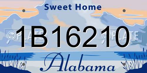 1B16210 Alabama License Plate