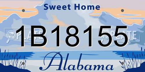 1B18155 Alabama License Plate