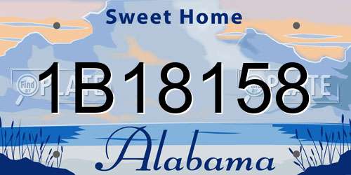 1B18158 Alabama License Plate