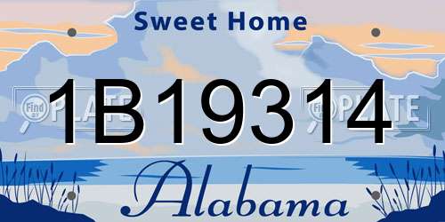 1B19314 Alabama License Plate