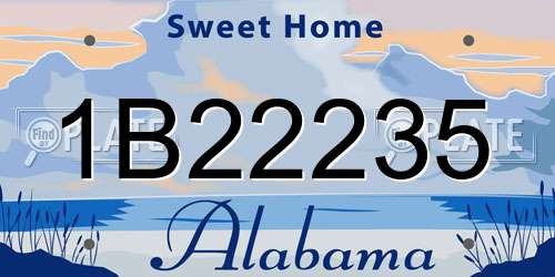 1B22235 Alabama License Plate
