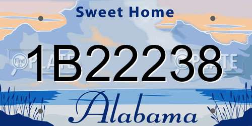 1B22238 Alabama License Plate