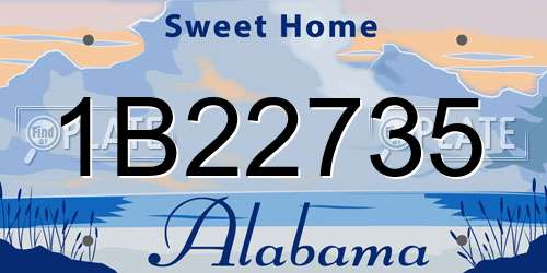 1B22735 Alabama License Plate