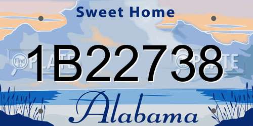 1B22738 Alabama License Plate