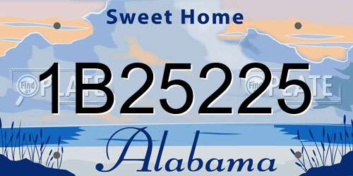 1B25225 Alabama License Plate
