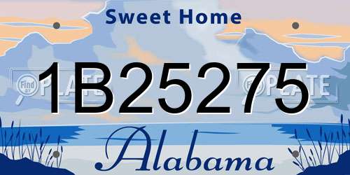 1B25275 Alabama License Plate