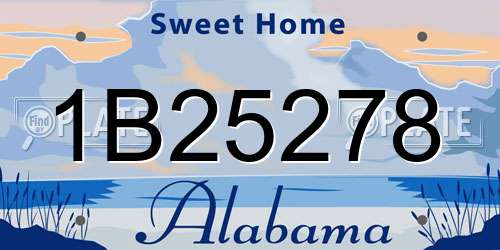 1B25278 Alabama License Plate
