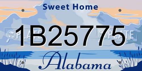 1B25775 Alabama License Plate