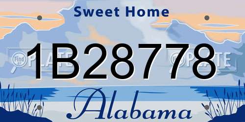1B28778 Alabama License Plate