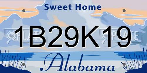 1B29K19 Alabama License Plate