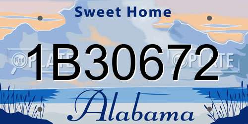 1B30672 Alabama License Plate
