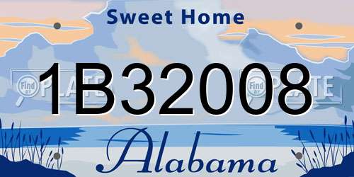 1B32008 Alabama License Plate