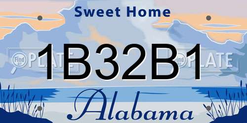 1B32B1 Alabama License Plate