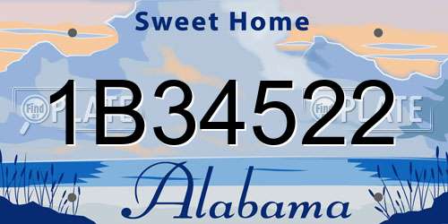 1B34522 Alabama License Plate