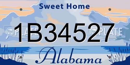 1B34527 Alabama License Plate