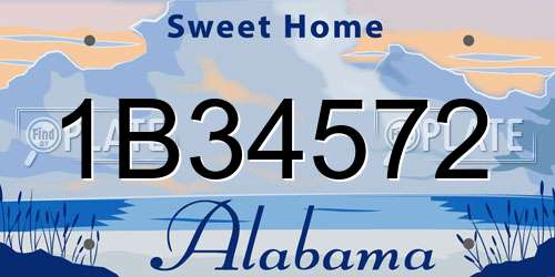 1B34572 Alabama License Plate