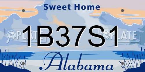 1B37S1 Alabama License Plate