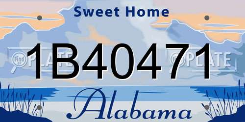 1B40471 Alabama License Plate
