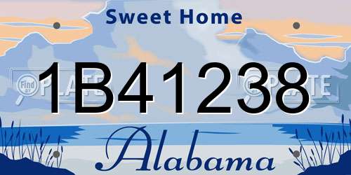 1B41238 Alabama License Plate