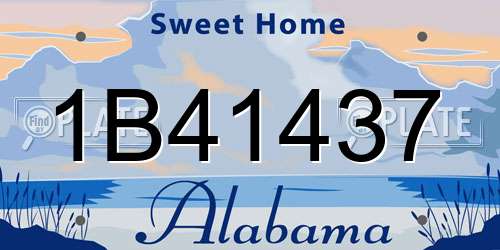 1B41437 Alabama License Plate
