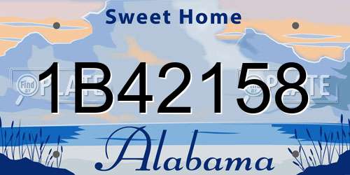 1B42158 Alabama License Plate