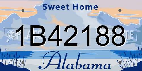 1B42188 Alabama License Plate