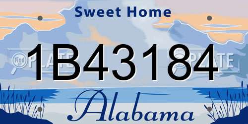 1B43184 Alabama License Plate