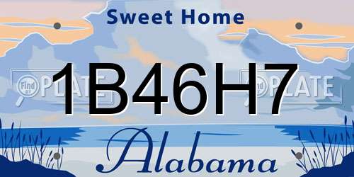 1B46H7 Alabama License Plate
