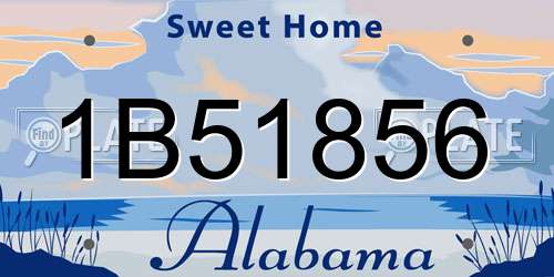 1B51856 Alabama License Plate
