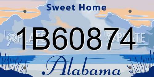 1B60874 Alabama License Plate