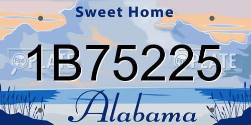 1B75225 Alabama License Plate