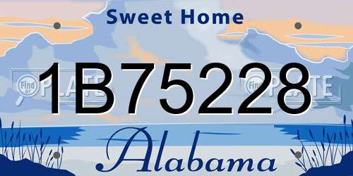 1B75228 Alabama License Plate