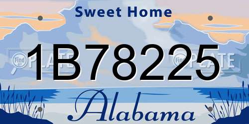 1B78225 Alabama License Plate