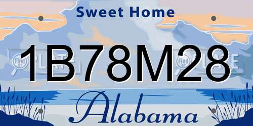 1B78M28 Alabama License Plate