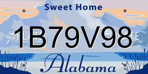 1B79V98 Alabama License Plate
