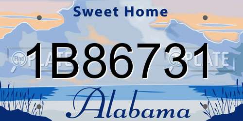1B86731 Alabama License Plate