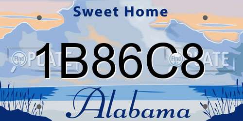 1B86C8 Alabama License Plate