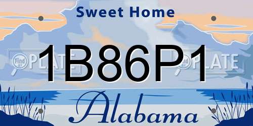1B86P1 Alabama License Plate