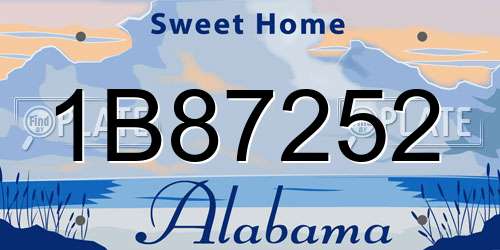 1B87252 Alabama License Plate