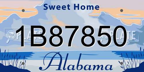1B87850 Alabama License Plate