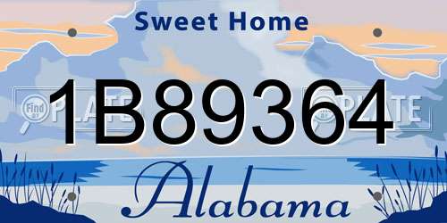 1B89364 Alabama License Plate