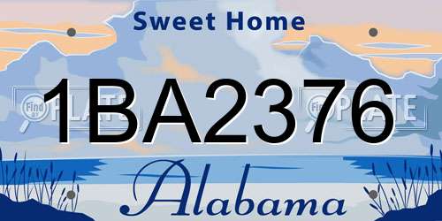 1BA2376 Alabama License Plate