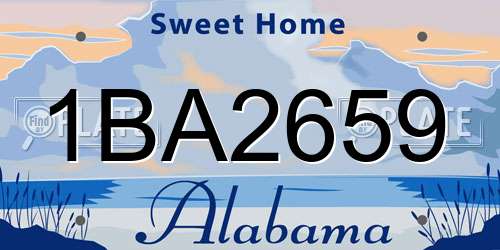 1BA2659 Alabama License Plate