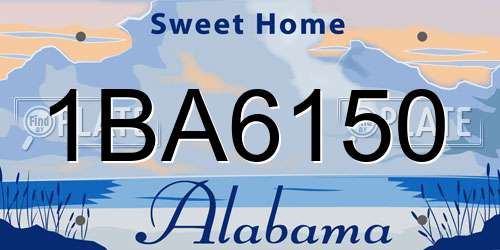 1BA6150 Alabama License Plate