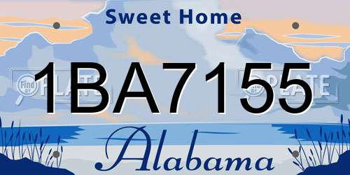 1BA7155 Alabama License Plate