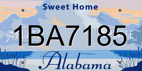 1BA7185 Alabama License Plate