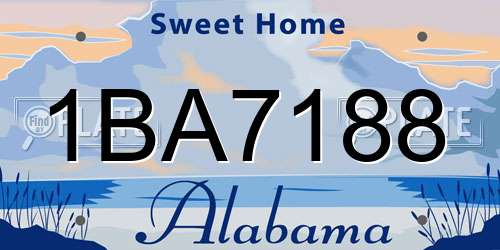 1BA7188 Alabama License Plate
