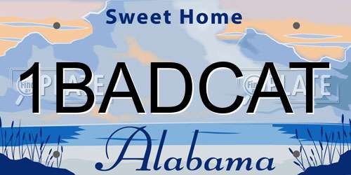 1BADCAT Alabama License Plate